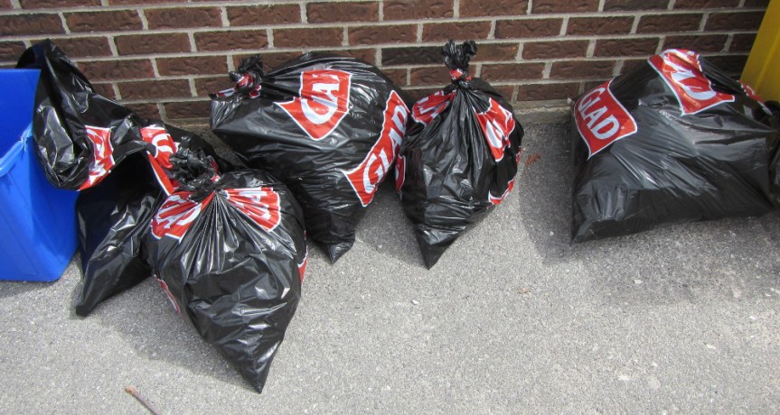 20150425_120050_AS_3016 Some of the garbage bags, each is a block or two of garbage