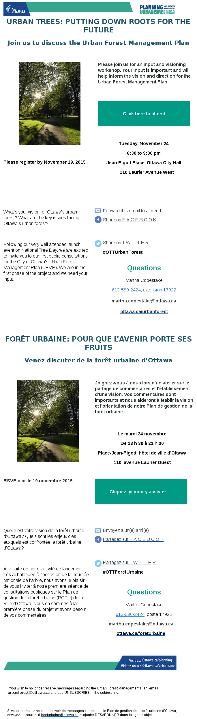 [Picture of Urban Forest e-Mail - formatting too complex to put in a post]