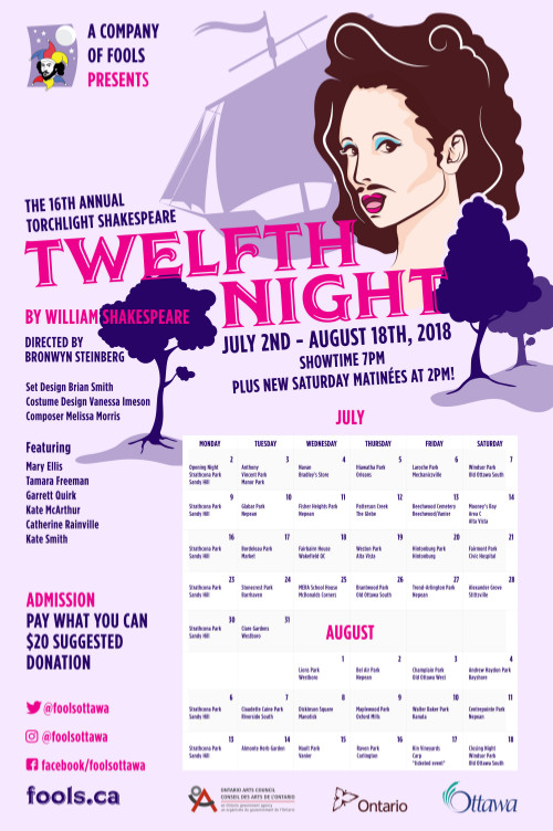 [Poster with Calendar for Twelfth Night Performances]