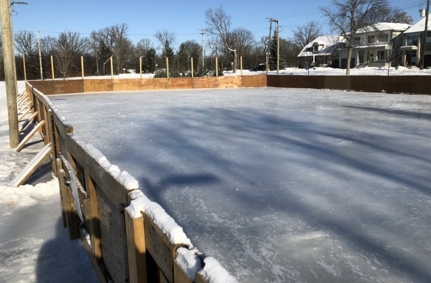 [Rink as of 20200117, now flooded and actually frozen]