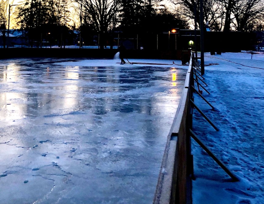 [Rink Ice being Flooded]