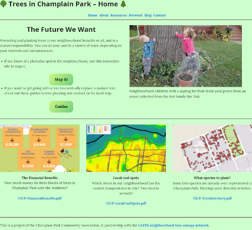 [Trees in Champlain Park Screen Shot]