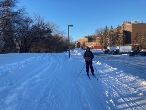 [Kìchì Sìbì Winter Trail in use by Skiers]