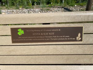 [Plaque on the memorial bench]