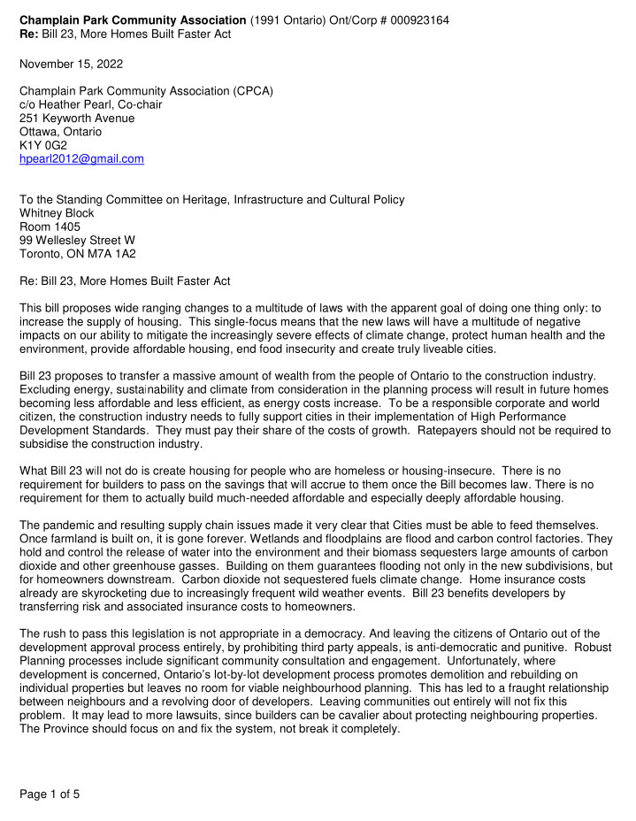 [Screen shot of the first page of the letter]