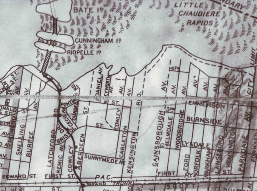 [Map of Champlain Park area roads in 1926]