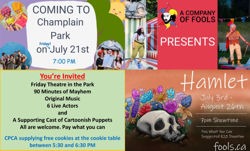 [Poster for Hamlet in Champlain Park 2023]