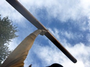 [Holding a rain stick up to the sky in 2023]