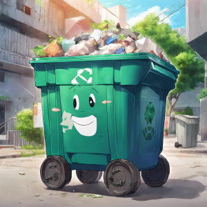 [A happy garbage recycling bin - generated by DreamStudio.ai]