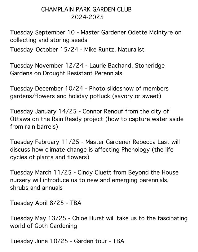 [Garden Club Meeting List Screenshot]