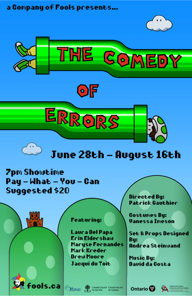 [Poster for 2025 Company of Fools production of The Comedy of Errors]